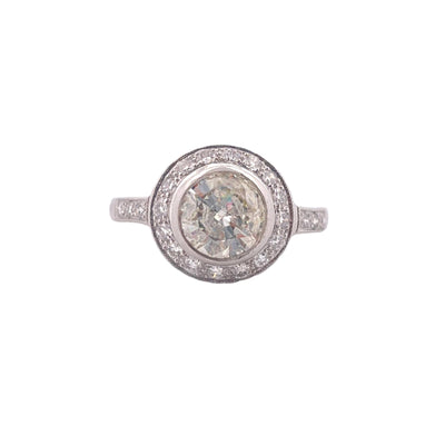 1.03CT Diamond Halo Ring - Platinum