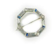Dazzling 18K White Gold Octagonal Natural Diamond Pin