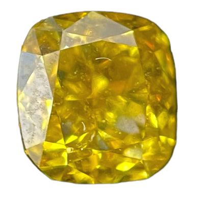 0.58 CARAT CUSHION BRILLIANT GIA CERTIFIED FANYC DEEP ORANGE YELLOW SI1 CLARITY DIAMOND
