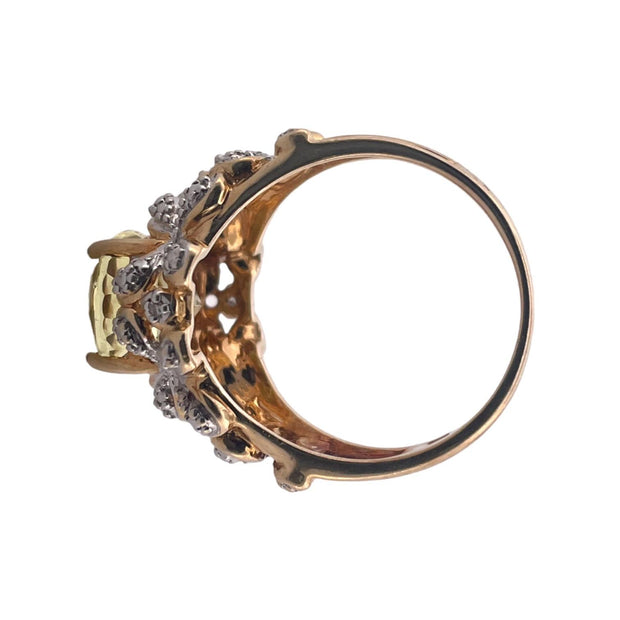 Vintage-Inspired 18k Yellow Gold Floral Tanzanite Ring