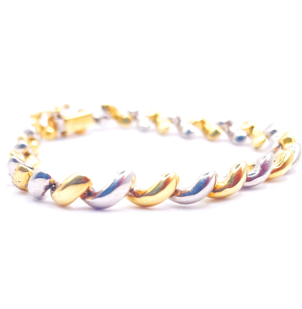 Elegant 14K Two Tone Gold Bracelet