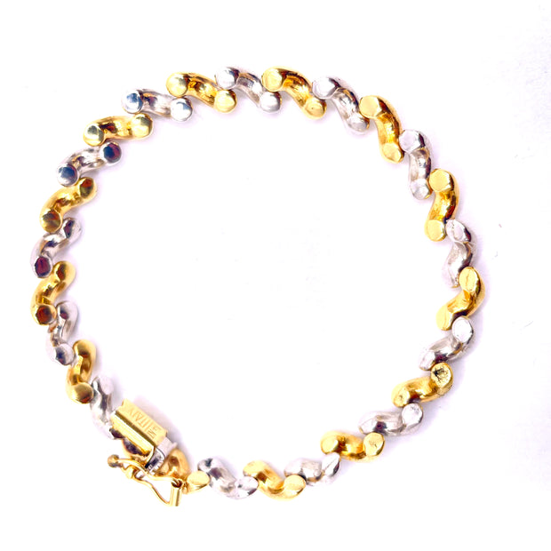 Elegant 14K Two Tone Gold Bracelet