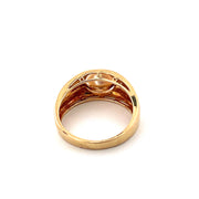 Classic 14k Yellow Gold Pearl and Natural Diamond Ring