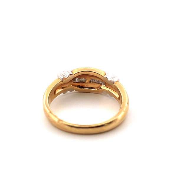 Radiant 14k Yellow Gold Natural Diamond Ring