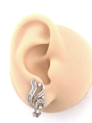 Retro 14K White Gold Diamond Earrings