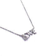 Elegant Love Script 14k White Gold Diamond Pendant Necklace
