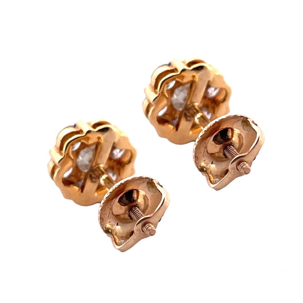 Dazzling 14k Yellow Gold Diamond Stud Earrings