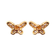 Gorgeous 14K Yellow Gold Diamond Butterfly Earrings