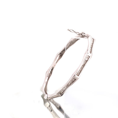 Stunning 14k White Gold Diamond Bangle