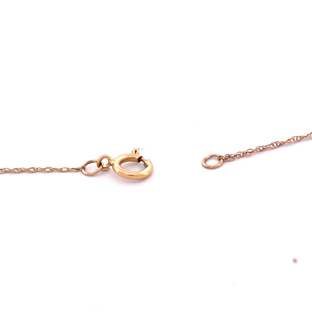 10k Yellow Gold Diamond Heel Necklace