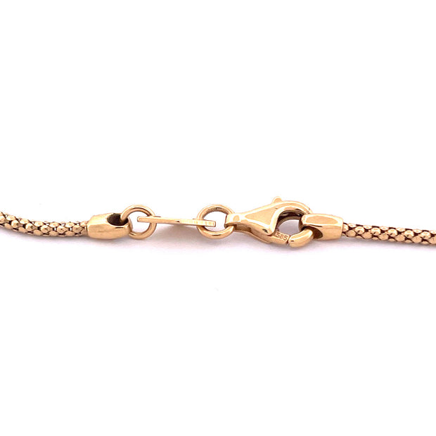 Charming 14K Yellow Gold Pave Heart Necklace
