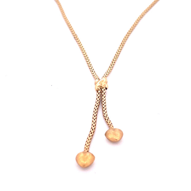 Charming 14K Yellow Gold Pave Heart Necklace