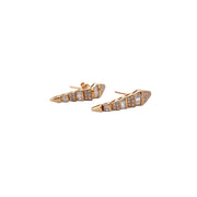 Modern Snake Diamond Earrings - 14K Yellow Gold