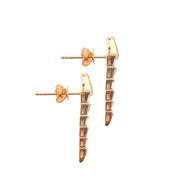 Modern Snake Diamond Earrings - 14K Yellow Gold