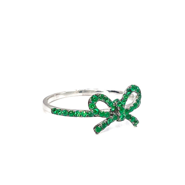 "The Papillan" Emerald Bow Ring