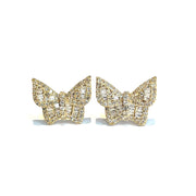 Butterfly Diamond Earrings in 14k Yellow Gold
