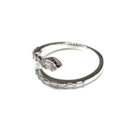 Stunning 14k White Gold Snake Baguette Diamond Ring