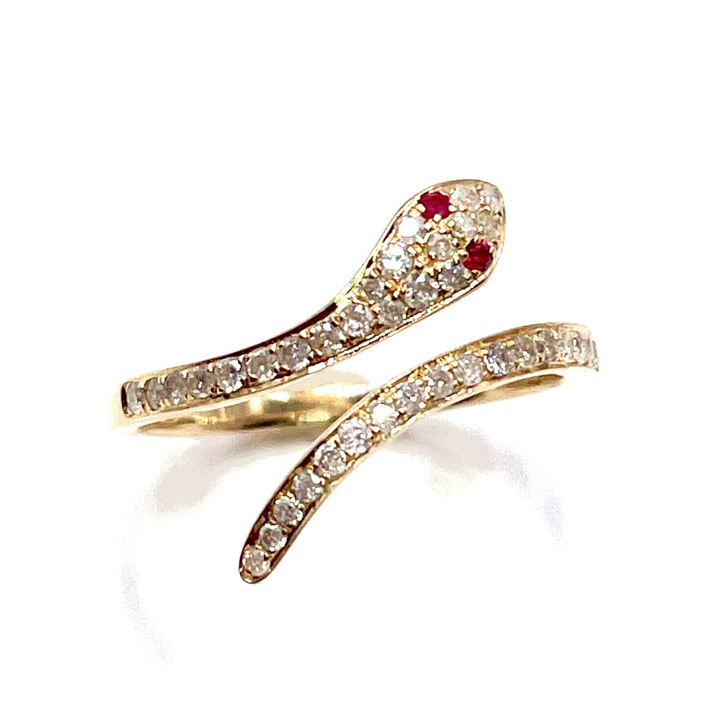 Diamond snake deals ring ruby eyes