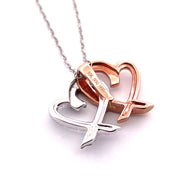 Romantic 10K White Gold Heart Diamond Pendant Necklace