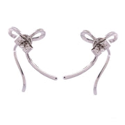 Gorgeous 14K White Gold Diamond Bow Earrings