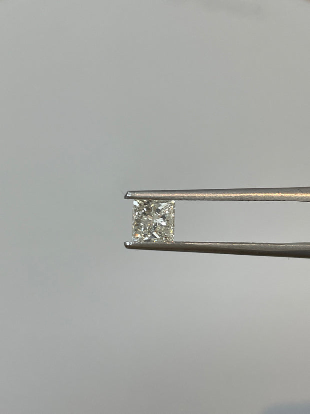 0.74 CARAT SQUARE BRILLIANT GIA CERTIFIED K COLOR I2 CLARITY DIAMOND