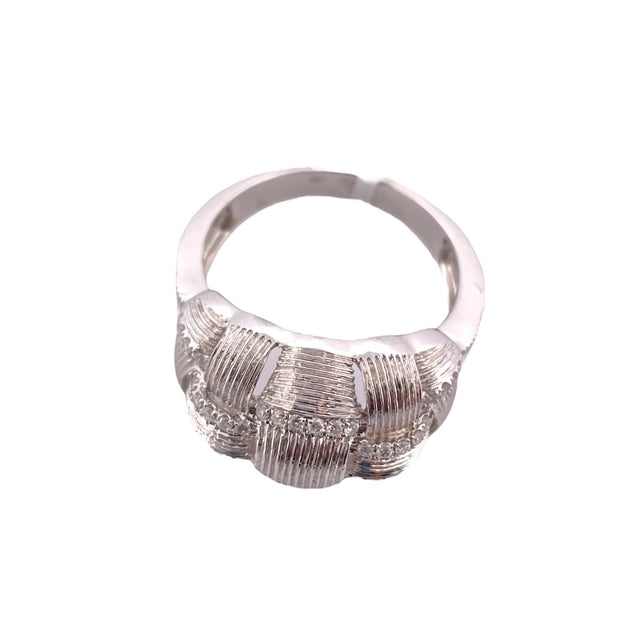 Basket Dome Diamond Ring - 14K White Gold