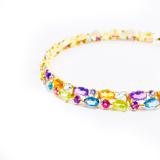 Radiant and Playful 14k Yellow Gold Multicolor Bracelet