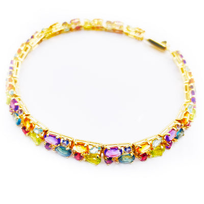 Radiant and Playful 14k Yellow Gold Multicolor Bracelet