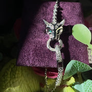 14K White Gold Panther Bracelet