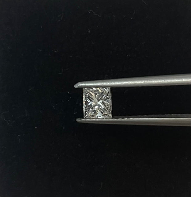 Unique GIA-certified 0.50 Carat Princess Cut Diamond Featuring a rare E VVS2 Stone
