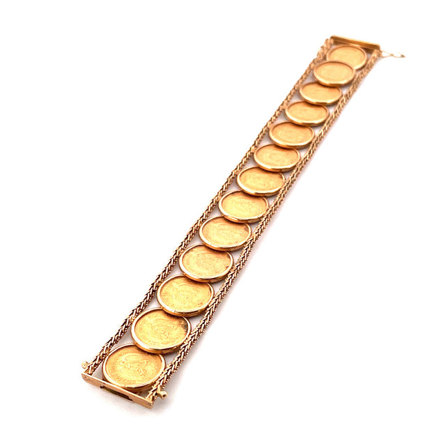 18k Yellow Gold Coin Bracelet