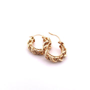 Exquisite 14k Yellow Gold Rope Hoop Earrings