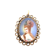 Vintage 14K Yellow Gold Victorian Lady Portrait Earrings