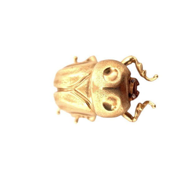 Retro 14K Yellow Gold Lynn's Beetle Brooch