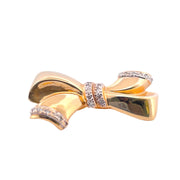 Diamond Bow Pendant - 14K Yellow Gold