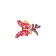Gemstone Butterfly Harmony Ring - 18K Rose Gold