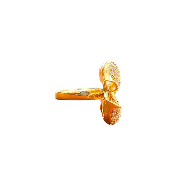 3.15 TCW Bow Diamond Ring - 18K Yellow Gold