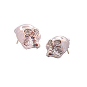 Skull Shape Diamond Earring - 0.40 CTW, 18K White Gold