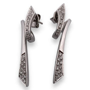 Elegant 14K White Gold Pave Diamond Earrings - 0.25 TCW G-VS , Estate Collection