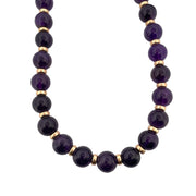 Elegant 14K Yellow Gold Necklace with Amethyst Beads & Spacers