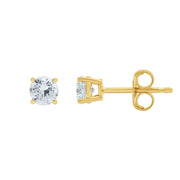 Dazzling 18K White/Yellow Gold 2.50Total Carat Weight Natural Diamond Stud Earrings