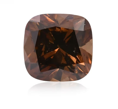 0.65 CARAT CUSHION BRILLIANT GIA CERTIFIED FANCY DEEP BROWNISH YELLOWISH ORANGE DIAMOND