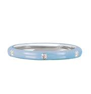 Stackable Enamel Natural Diamond Band In 18K White Gold Pre Order Yours Today!!
