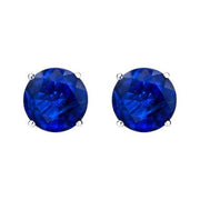 2.20 to 2.30 Ct Classic Gemstone Sapphire Stud Earrings - 14K White Gold