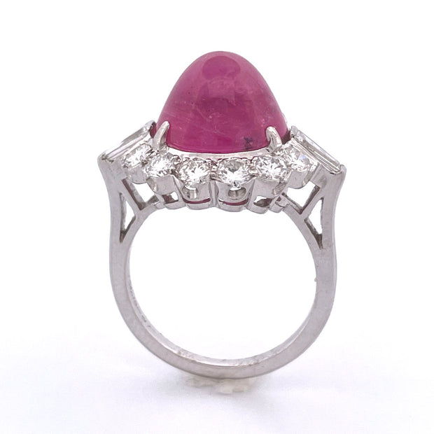Exquisite Platinum Ruby and Diamond Ring