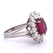 Luxurious Platinum Ruby and Diamond Ring
