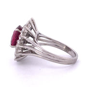 Luxurious Platinum Ruby and Diamond Ring