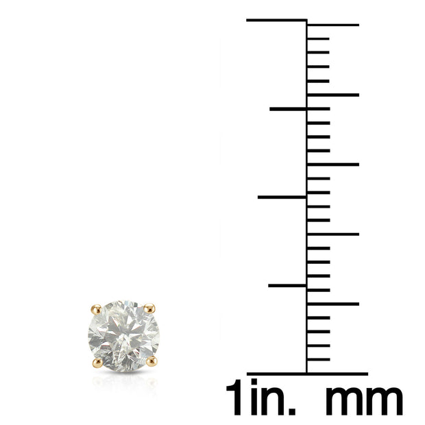 18K White/Yellow Gold 1.52Total Carat Weight Natural Diamond Studs