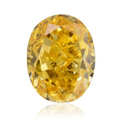 0.38 CARAT OVAL BRILLIANT GIA CERTIFIED FANCY VIVID ORANGY YELLOW NATURAL DIAMOND