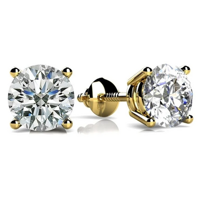 Radiant 18K White/Yellow Gold 2.0TCW Natural Diamond Stud Earrings
